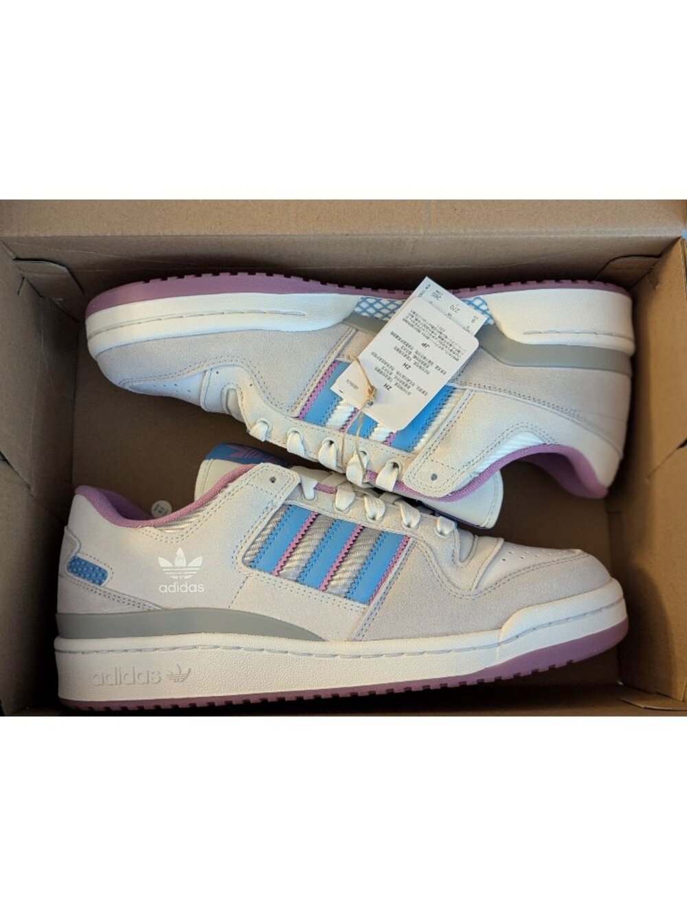 Adidas Forum 84 Low ADV Sneakers 8.5M/10W White Gray Blue Pink Leather Suede Com
